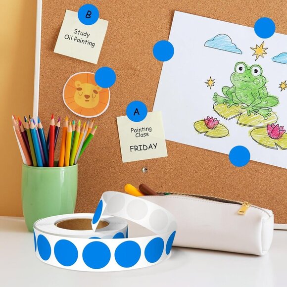 1000 PCS 3/4 Inch Round Color Coding Stickers, Adhesive Dot Stickers for Organiz - Picture 3 of 7